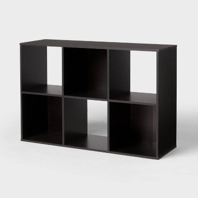 11" 6-Cube Book Shelf Black - Brightroom