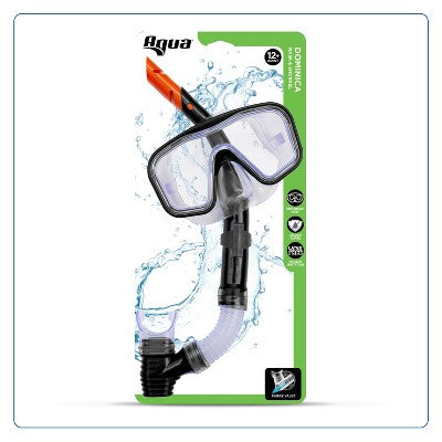 Aqua Leisure DOMINICA Adult Snorkel Mask Combo - Black