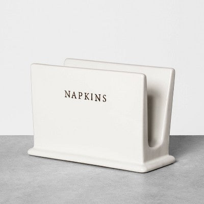 Stoneware Napkin Holder - Hearth & Hand with Magnolia: Ceramic, Hand Wash, Matte Finish