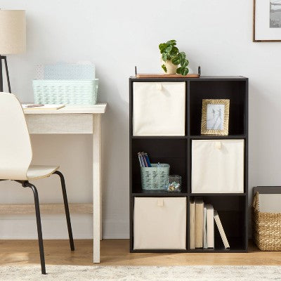 11" 6-Cube Book Shelf Black - Brightroom
