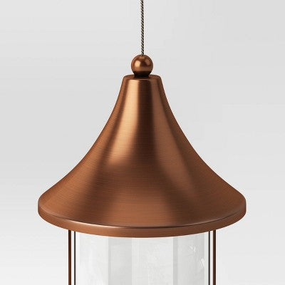 Outdoor Bird Feeder 11" Copper Finish, Threshold™ Rust-Resistant, No Assembly, Glass & Iron