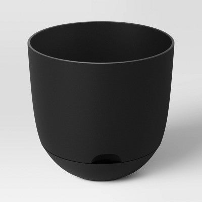 Room Essentials Self-Watering Plastic Planter Pot Indoor/Outdoor Black 12x12