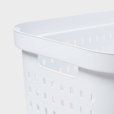 1.5bu Rectangle Modern Laundry Basket - Brightroom™ White Plastic Clothes Basket with Handles