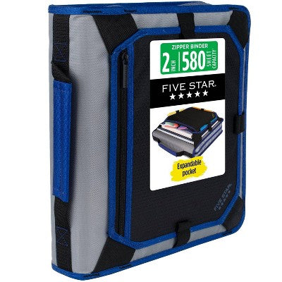 Five Star 2" Zipper Binder and Expansion Panel Urban Eclipse