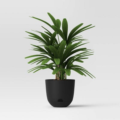 Room Essentials Self-Watering Plastic Planter Pot Indoor/Outdoor Black 12x12