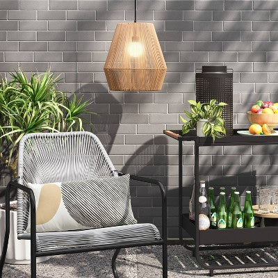 Fisher Stack & Wicker Outdoor Patio Chair Gray - Threshold Weather-Resistant, No Assembly