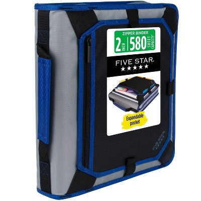 Five Star 2" Zipper Binder and Expansion Panel Urban Eclipse