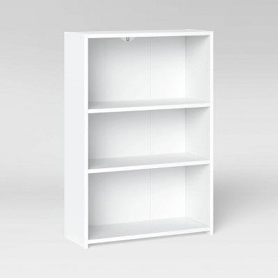 3-Shelf Bookcase White - Room Essentials: Modern Style, Open Shelving, Wood Composite
