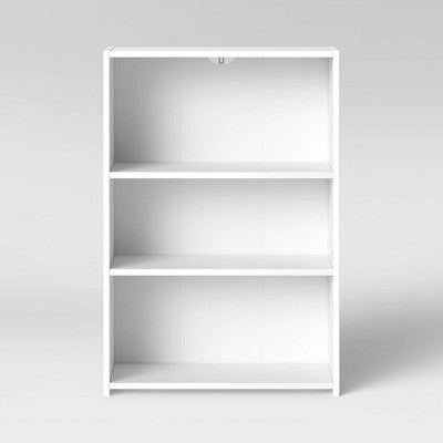 3-Shelf Bookcase White - Room Essentials: Modern Style, Open Shelving, Wood Composite