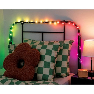 West & Arrow 30' Flexible Strand Dot Lights, Sound Reactive, Remote, USB Powered, Red/Blue/Green