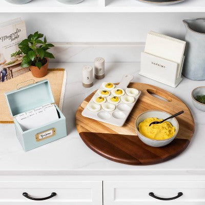 Stoneware Napkin Holder - Hearth & Hand with Magnolia: Ceramic, Hand Wash, Matte Finish