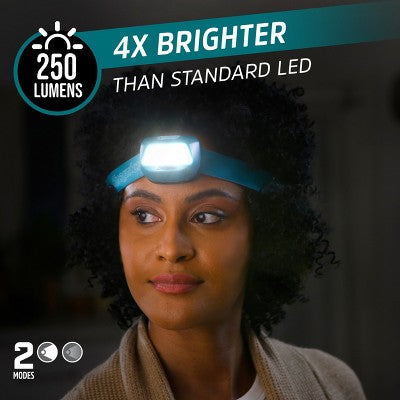 Energizer HDL10 LED Headlamp, 250 Lumens, Impact & Water-Resistant, High/Low, AAA Battery