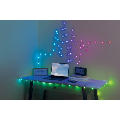 West & Arrow 30' Flexible Strand Dot Lights, Sound Reactive, Remote, USB Powered, Red/Blue/Green