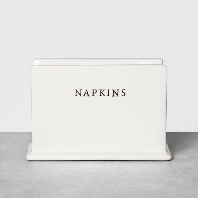 Stoneware Napkin Holder - Hearth & Hand with Magnolia: Ceramic, Hand Wash, Matte Finish