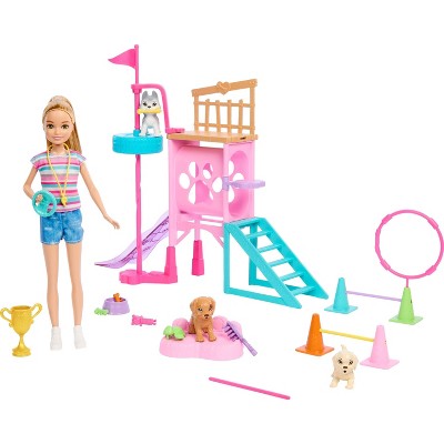 Barbie and Stacie to the Rescue Puppy Playground Playset with Doll, 3 Dog Figures & Accessories