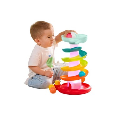 B. Toys Pop-O-Color Ball Tower - Swirly Ball Drop Toy with Lights and 4 Balls