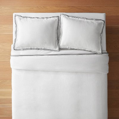 Full/Queen Merrow Duvet Cover & Sham Set, White/Dark Gray, Cotton - Threshold x Studio McGee
