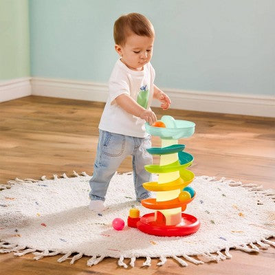 B. Toys Pop-O-Color Ball Tower - Swirly Ball Drop Toy with Lights and 4 Balls