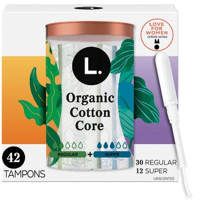 L . Organic Cotton Full Size Multipack Refill Tampons - Regular/Super - 42ct