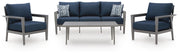 Gali Outdoor Sofa/Chairs/Table Set (Set of 4)
