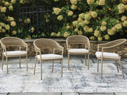 Orchard Beach Outdoor Arm Chair with Cushion (Set of 4)