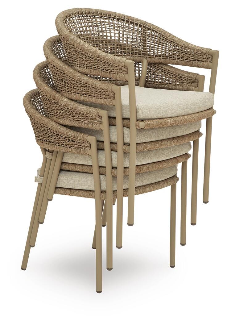 Orchard Beach Outdoor Arm Chair with Cushion (Set of 4)
