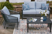 Bridges Beach Outdoor Love/Chairs/Table Set (Set of 4)