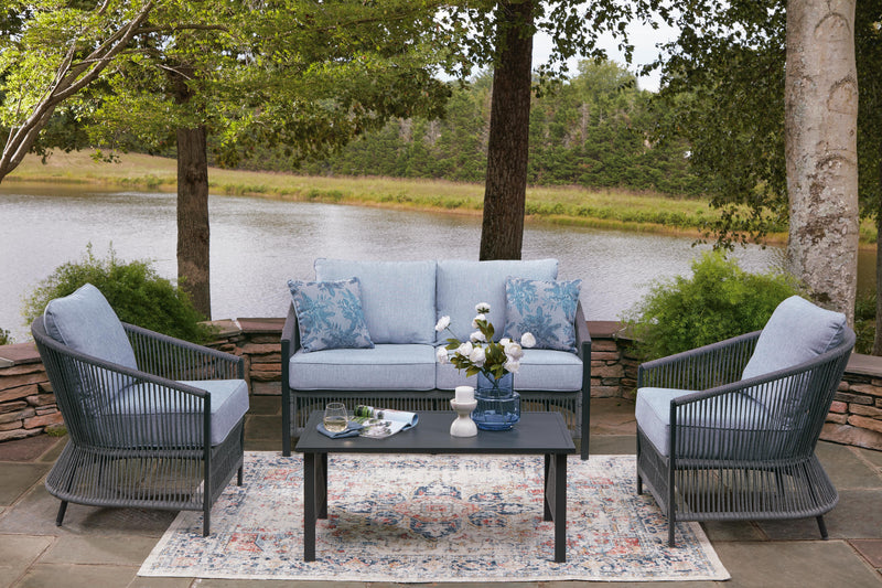 Bridges Beach Outdoor Love/Chairs/Table Set (Set of 4)