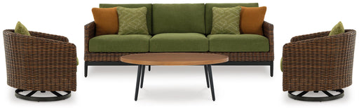 Horizon Hall Outdoor Sofa, 2 Lounge Chairs, Ottoman and Coffee Table