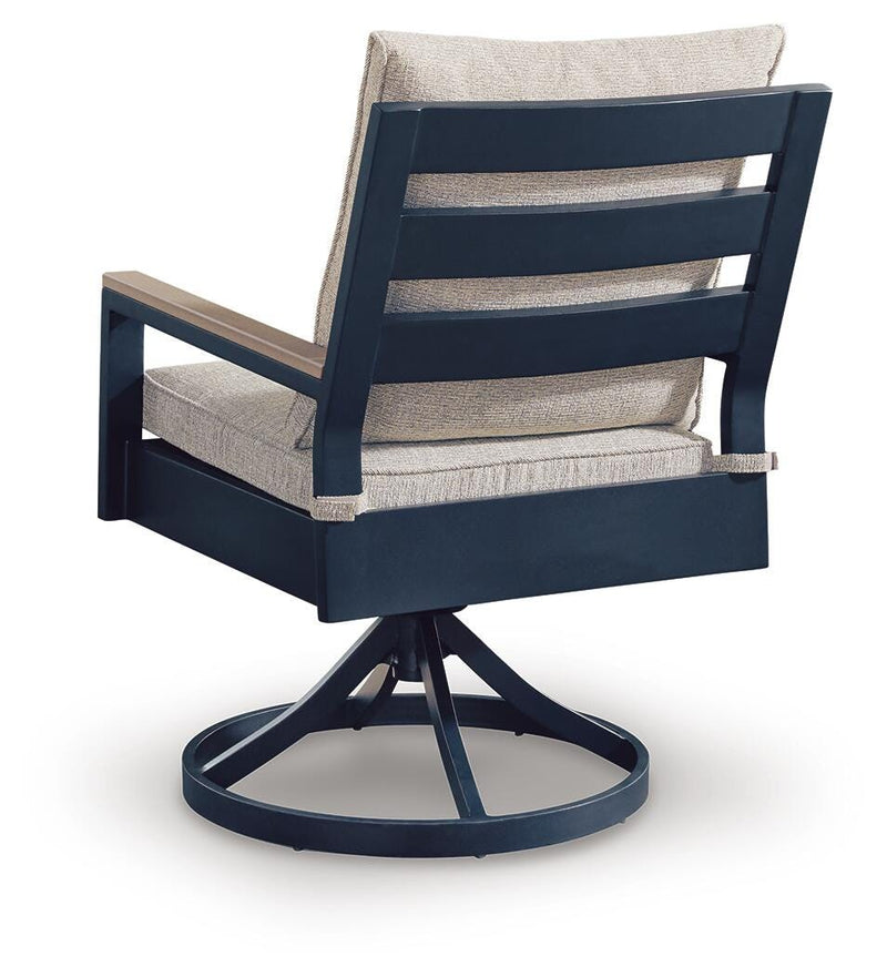 East Beach Outdoor Swivel Chair with Cushion (Set of 2)