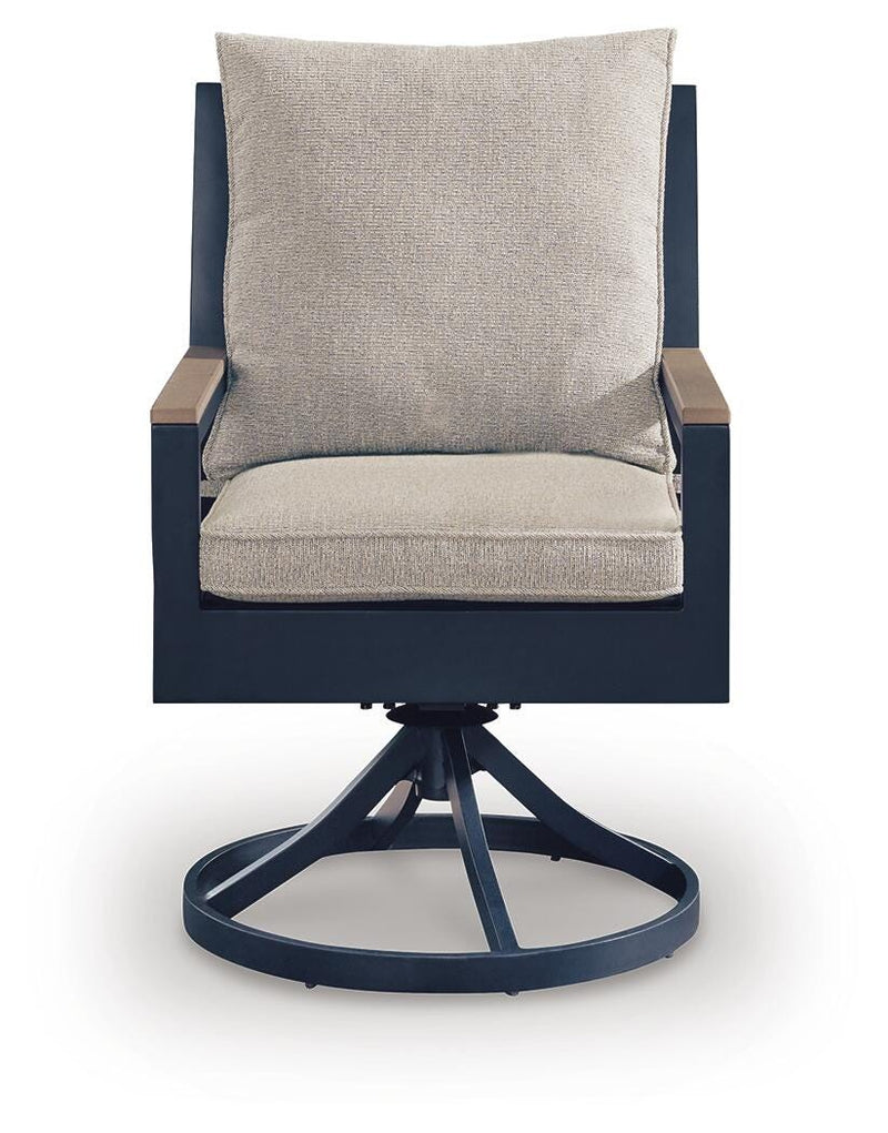 East Beach Outdoor Swivel Chair with Cushion (Set of 2)