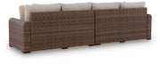 Dolan Creek Outdoor Right and Left-arm Facing Loveseat with Cushion (Set of 2)