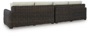 Kimora Outdoor Right and Left-arm Facing Loveseat with Cushion (Set of 2)