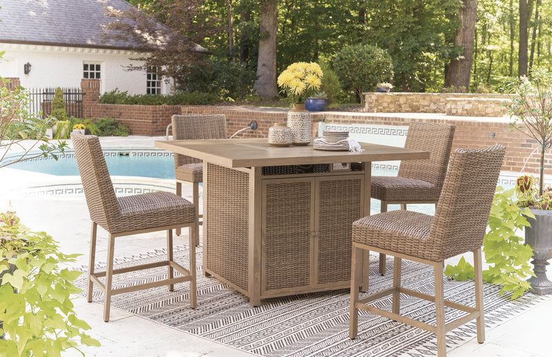 Walton Bridge Outdoor Bar Table with Fire Pit