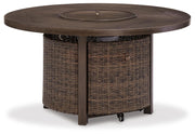 Paradise Trail Outdoor Loveseat, Fire Pit Table and 2 Lounge Chairs