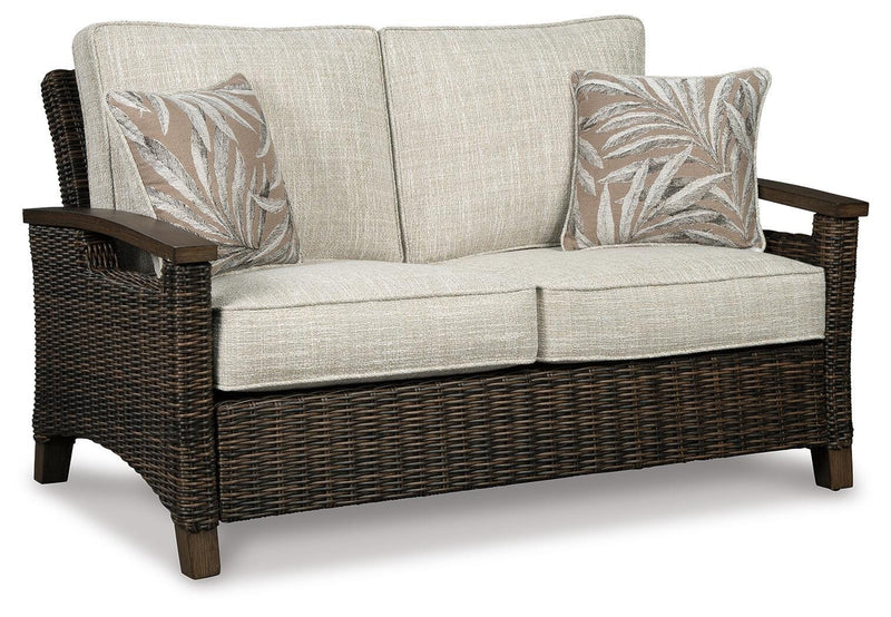 Paradise Trail Outdoor Loveseat, Fire Pit Table and 2 Lounge Chairs