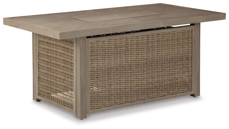 Beachcroft Outdoor Sofa, 2 Chaise Lounges, Bench and Fire Pit Table