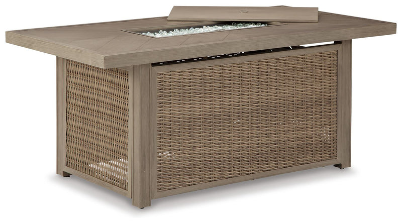 Beachcroft Outdoor Sofa, 2 Chaise Lounges, Bench and Fire Pit Table