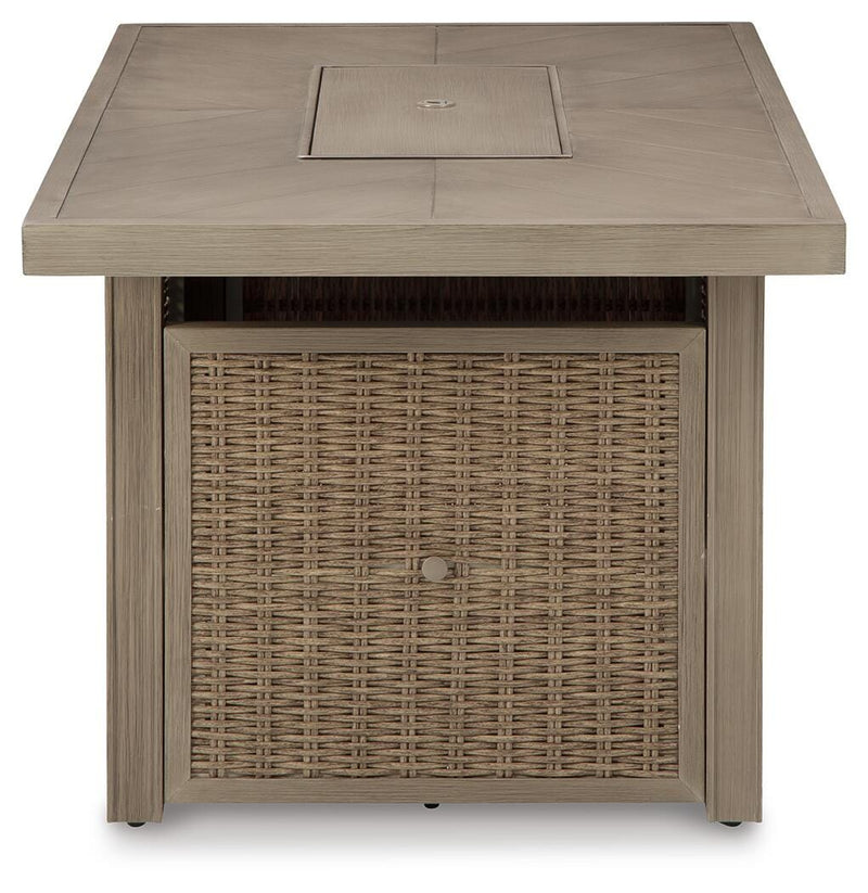 Beachcroft Outdoor Sofa, 2 Chaise Lounges, Bench and Fire Pit Table
