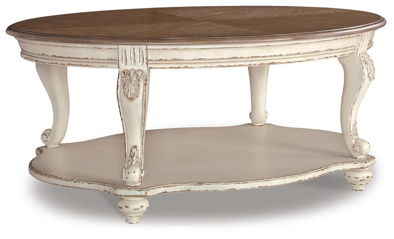 Realyn Coffee Table, 2 Ends and Console