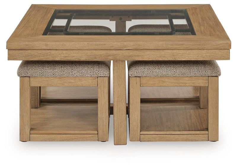 Wittenmyer Coffee Table with 4 Stools (Set of 5)