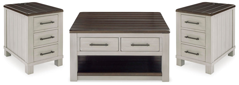 Darborn Lift-top Coffee Table and 2 Chairside End Tables