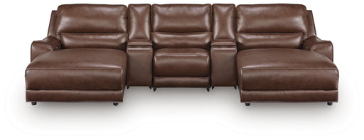 DeepWakes 5-Piece Reclining Sectional with Double Chaise and Storage Consoles