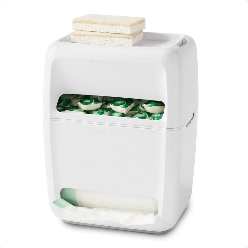 SINKSUITE 2-IN-1 UNDER SINK TRASH BAG AND DISH POD ORGANIZER
