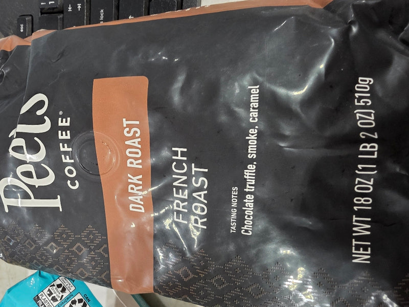 Peet's Coffee French Roast Premium Dark Roast Whole Bean Coffee, Arabica, 18 oz