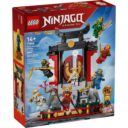 LEGO NINJAGO Character Display 15th Anniversary Set, Lightning Elemental Master + 7 Minifigures