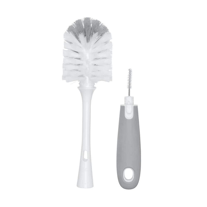 Bottle Brush with Bristled Cleaner and Stand in Gray