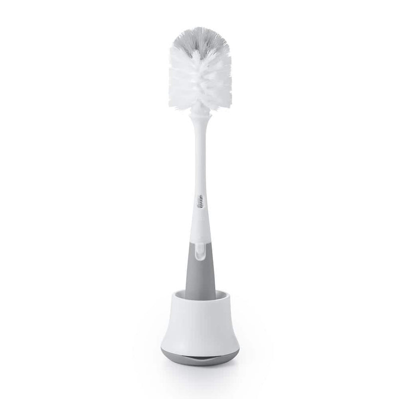 Bottle Brush with Bristled Cleaner and Stand in Gray
