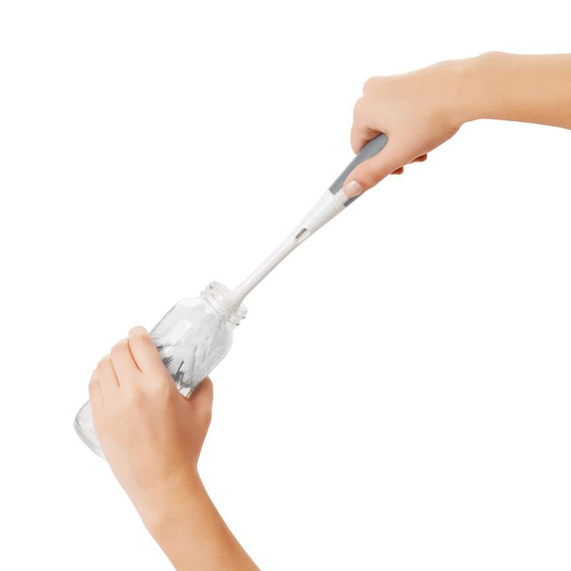 Bottle Brush with Bristled Cleaner and Stand in Gray