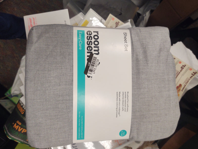 Twin/Twin XL Easy Care Solid Sheet Set Light Gray - Room Essentials (Please be advised that sets may be missing pieces or otherwise incomplete.)